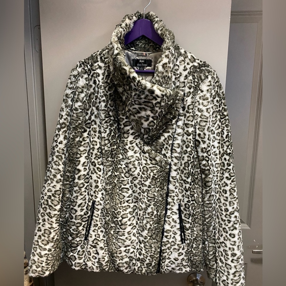 Dennis Basso faux fur moto style jacket